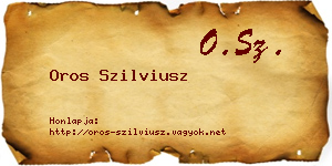 Oros Szilviusz névjegykártya